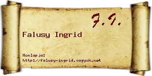 Falusy Ingrid névjegykártya